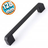 Mobilya Banyo Mutfak Dolabı Çekmece Dolap Kapak Kulpu Kulbu Siyah 128 mm Metal Kulp thumbnail 1