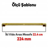 Mobilya Banyo Mutfak Dolabı Çekmece Dolap Kapak Kulpu Kulbu Altın Gold 224 mm Metal Kulp - 2