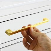 Mobilya Banyo Mutfak Dolabı Çekmece Dolap Kapak Kulpu Kulbu Altın Gold 224 mm Metal Kulp - 4