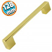 Mobilya Banyo Mutfak Dolabı Çekmece Dolap Kapak Kulpu Kulbu Altın Gold 128 mm Metal Kulp - 1