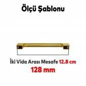 Mobilya Banyo Mutfak Dolabı Çekmece Dolap Kapak Kulpu Kulbu Altın Gold 128 mm Metal Kulp - 3
