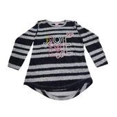 ÖZMİRAÇ LOVE NAKIŞLI TAŞLI ÇİZGİLİ YUMOŞ KIZ ÇOCUK SWEAT - 1