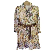 BLUEBERRYS VOLAN ÇİÇEKLİ KIZ ÇOCUK ELBİSE - 1