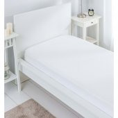 20 Adet Beyaz Düz Tek Kişilik 100 Pamuk Otel Çarşaf 160×240 Cm 63 Tel Dokuma - 1