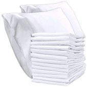 30 Adet Otel Tipi Beyaz Yastık Kılıfı Akfil 63 Tel Dokuma %100 Pamuk 50x70 Cm - 1