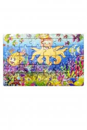 4 Adet Çocuk Eğitici Yapboz Çocuk Puzzle - 30 Parça Renkli Hayvanlar Alemi - 4