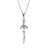 925 Ayar Gümüş Kılıç Erkek Gümüş Kolye - 1