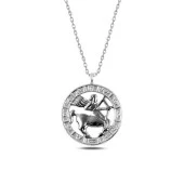 925 Ayar Gümüş Yay Burcu Kolye - 1