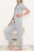 Önü Cepli Pijama Takımı Gri - 11404.1048. - 4