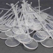 250 Adet Plastik Kokteyl Karıştırıcı Şeffaf Yuvarlak Çubuk Kaşık - 2
