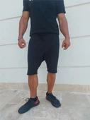 Capotrio Erkek Özel Tasarım Siyah Şalvar Şort - 1