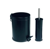 Dibanyo Banyo Seti 2'li 3 litre Çöp Kovası&Klozet Fırçası Siyah - 1