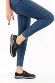 Artı-Artı001-2122 Hakiki Deri Ortopedik  Kadın Sneaker Siyah Ayakkabı - 3