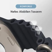 Polham Apple Watch 4-5-6 İle Uyumlu 44mm Marine Loop Silikon Kordon, Ultra Hafif ve Rahat Kayış - 2