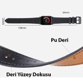 Polham Apple Watch 4-5-6 İle Uyumlu 44mm Retro Tasarımlı Deri Kordon, Ultra Sağlam Kilitli Kayış - 7