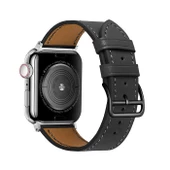 Polham Apple Watch 1-2-3 İle Uyumlu 42mm Retro Tasarımlı Deri Kordon, Ultra Sağlam Kilitli Kayış - 4