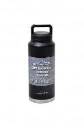 Nurgaz Campout Çift Katmanlı Termos Siyah 1000 ml Ng 163 - 1
