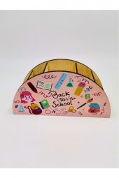 Berenden Ahşap Çocuklar İçin Masa Üstü Kalemlik & Organizer-Pembe - 2