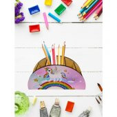 Berenden Ahşap Çocuklar Için Masa Üstü Kalemlik & Organizer-Unicorn2 - 1