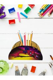 Berenden Ahşap Çocuklar İçin Masa Üstü Kalemlik & Organizer-Spidermen - 1