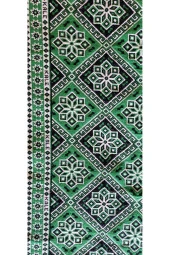 Algelsineve Makine dokuması Yeşil Çiçekli desenli 3 Mekik Kalın Kilim - 4