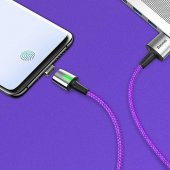 Baseus CATXC-B05 Zinc Magnetic USB Kablo Şarj USB Type-C Başlık 2.0A 2 m - Mor - 4