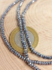 Hematit Taşı Rondela Faset Kesim YARIM Dizi 31,5mm (41225) (18cm Uzunluğundadır) thumbnail 1