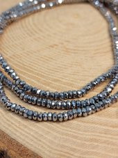 Hematit Taşı Rondela Faset Kesim YARIM Dizi 31,5mm (41225) (18cm Uzunluğundadır) thumbnail 2