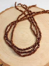 Hematit Taşı Rondela Faset Kesim YARIM Dizi 3*1,5mm (41235) (18cm Uzunluğundadır) thumbnail 3