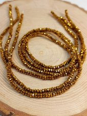 Hematit Taşı Rondela Faset Kesim YARIM Dizi 3*1,5mm (41240) (18cm Uzunluğundadır) thumbnail 3