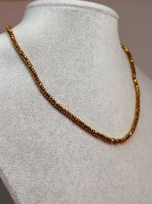 Hematit Taşı Rondela Faset Kesim 3*1,5mm 1000 Ayar Gümüş İpli Kolye (Sabit Klipsli) thumbnail 1