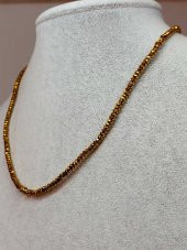 Hematit Taşı Rondela Faset Kesim 3*1,5mm 1000 Ayar Gümüş İpli Kolye (Sabit Klipsli) thumbnail 2