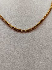 Hematit Taşı Rondela Faset Kesim 3*1,5mm 1000 Ayar Gümüş İpli Kolye (Sabit Klipsli) thumbnail 3