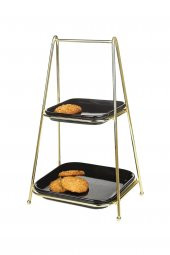 Kare Iki Katlı Sunumluk Siyah - 1