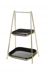 Kare Iki Katlı Sunumluk Siyah - 2