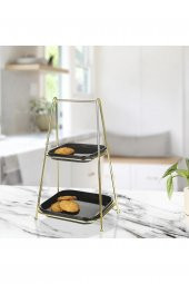 Kare Iki Katlı Sunumluk Siyah - 3