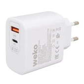 Weko Wk-21446 S11-uc 25 Watt 3.0 Amper Type-c + Usb Şarj Başlık Adaptörü - 2