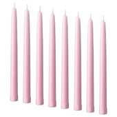 IKEA KLOKHET 8 ADET 25 CM MUM AÇIK PEMBE ŞAMDAN MUMU - 1