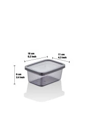 King 6 Adet 0.8 Litre Füme Erzak Bakliyat Saklama Kabı Seti - 2