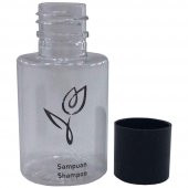 100 Adet Boş Şişe Baskılı Otel Tipi Şampuan Yazılı 30 ML Silindir Şişe Tek Kullanımlık Kullan At - 1