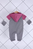 Babyhola Kız Erkek Fermuarlı Kapüşonlu Şardonlu Tulum 12645 - 4