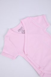 Babyhola 3'lü %100 Pamuk Body Kız Erkek Bebek Kısa Kol Kruvaze Çıtçıtlı Badi Zıbın 3'lü Set 34951 - 3