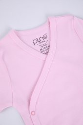 Babyhola 3'lü %100 Pamuk Body Kız Erkek Bebek Kısa Kol Kruvaze Çıtçıtlı Badi Zıbın 3'lü Set 34951 - 5