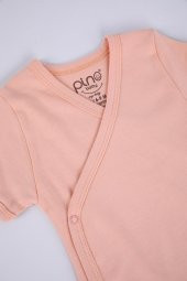 Babyhola 3'lü %100 Pamuk Body Kız Erkek Bebek Kısa Kol Kruvaze Çıtçıtlı Badi Zıbın 3'lü Set 34951 - 8