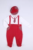 Babyhola %100 Pamuk Şapkalı Uzun Kollu Erkek Bebek Çocuk Patikli Tulum Mevsimlik Baharlık Yenidoğan 2487 - 1