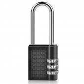 Siyah Şifreli Asma Kilit Uzun Dolap Kilit Çekmece Çanta Kilidi Asker Okul Kilit  Yurt Kilit - 1