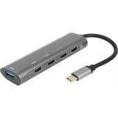 DAYTONA FC25 5li USBType-C DOCKING STATION (Giriş:USB Tip-C => Çıkış:3xType-C+1xUSB3.0+PD) - 1