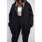 Şardonlu Fermuarlı Oversize Sweatshirt - 4