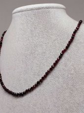 Lal (Garnet – Granat ) Taşı 3mm 1000 Ayar Gümüş İpli Kolye (Sabit Klipsli) thumbnail 1