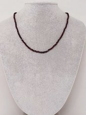 Lal (Garnet – Granat ) Taşı 3mm 1000 Ayar Gümüş İpli Kolye (Sabit Klipsli) thumbnail 3